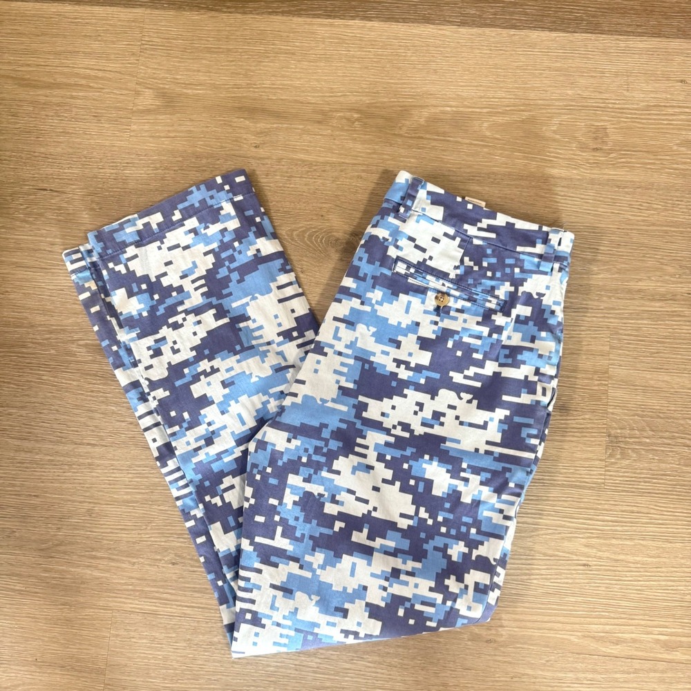 Vineyard Vines Pants Mens 36 Blue Digital Camo Stretch Chino 1P1250
